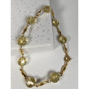 Yellow Green Bracelet New Ladies Round Beaded Bracelet